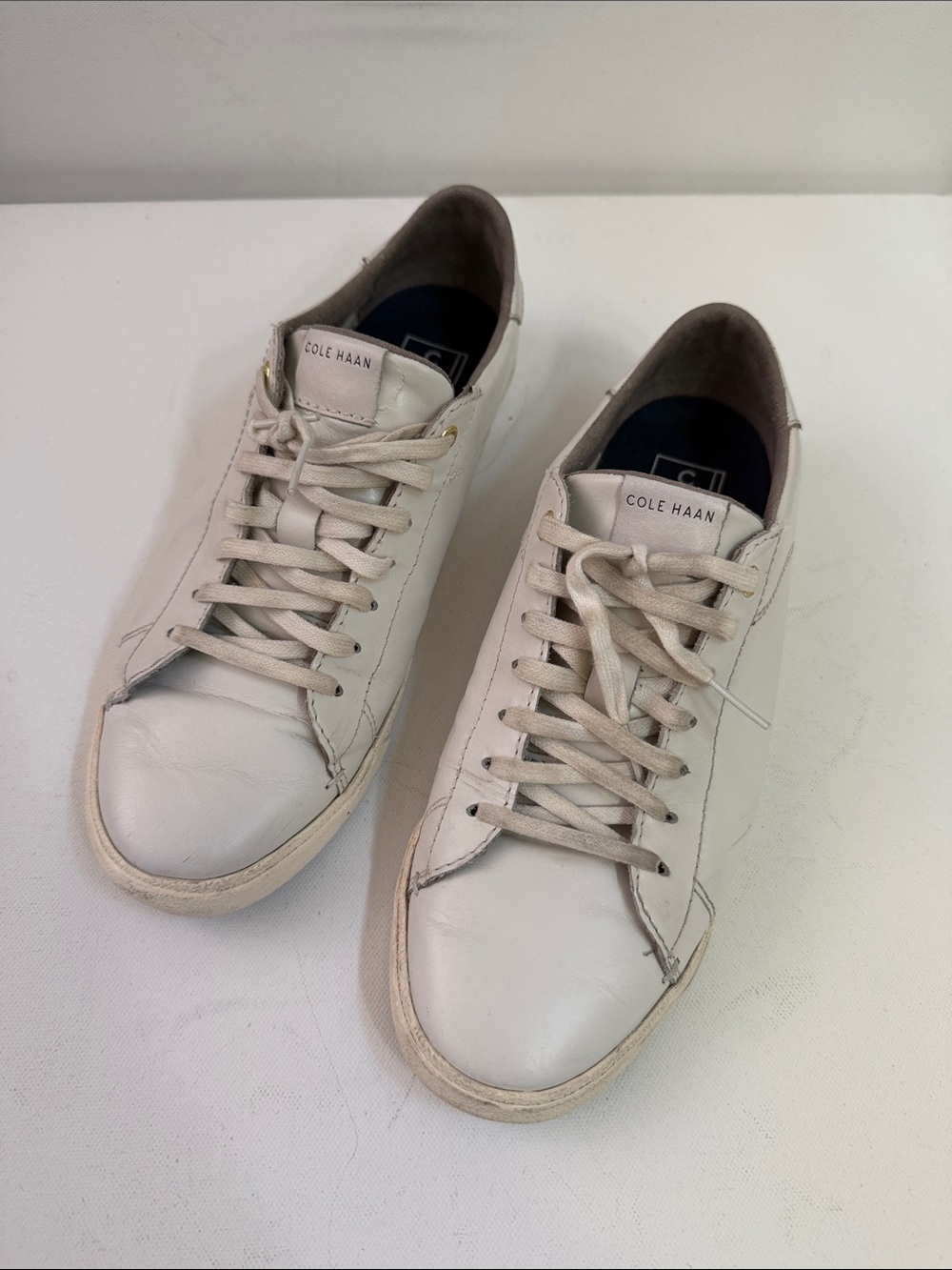 Cole Haan Off-White Leather Low-Top Sneakers